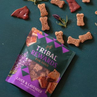 Sausainiai šunims su kepenėlėmis ir levandomis – Tribal Rewards Liver & Lavender